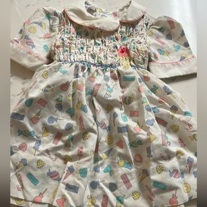 Vintage 80’s Rare “Custom Made” PollyFlinders Party Treats Dress Hand Smocked 3T